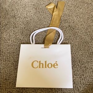 Brand new Chloe white and gold gift bag